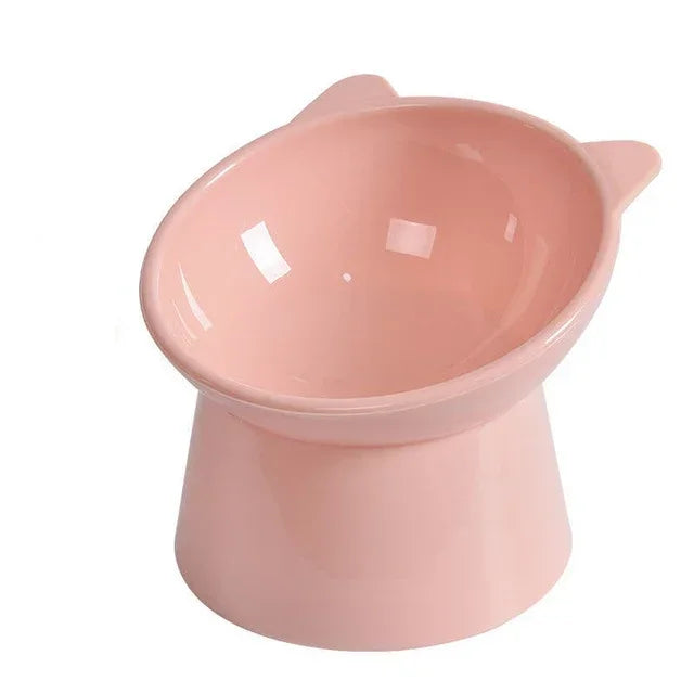 2025 New Pet Cat Dog Bowl High Foot 45° Neck Protector Cat Pet Food Water Bowl Anti-Overturning Binaural Pet Feeding Bowl Feeder