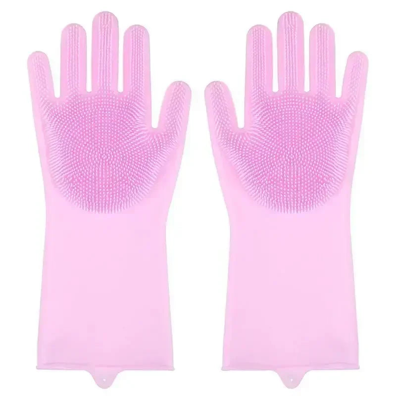Pet Grooming Cleaning Gloves Dog Cat Bathing Shampoo Glove Scrubber Magic Dishwashing CleannerSponge Silicon Hair Removal Glove