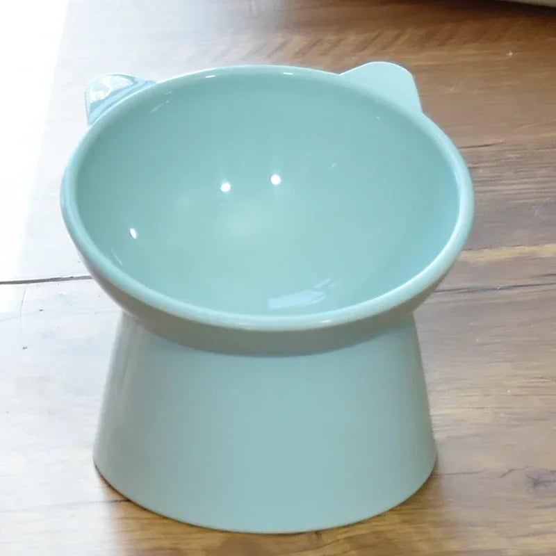 2025 New Pet Cat Dog Bowl High Foot 45° Neck Protector Cat Pet Food Water Bowl Anti-Overturning Binaural Pet Feeding Bowl Feeder