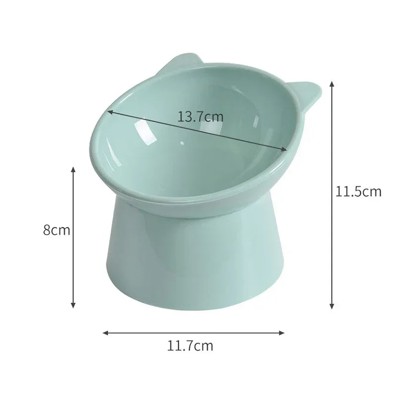 2025 New Pet Cat Dog Bowl High Foot 45° Neck Protector Cat Pet Food Water Bowl Anti-Overturning Binaural Pet Feeding Bowl Feeder