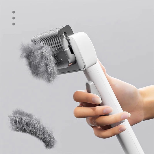 Stainless Steel Pet Comb with Rounded Knife Head - Dog Grooming Tool for Thinning Hair Gentle on Skin